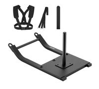 VEVOR Slitta con Pesi in Acciaio, Slitte per Allenamento di Forza e Forza per Esercizi Atletici e Miglioramento della Velocità, Slitta con Imbracatura, Compatibile con Piastre da 25/51 mm, Nero