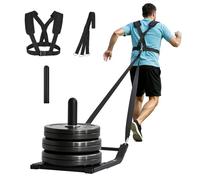 VEVOR Slitta con Pesi in Acciaio, Slitte per Allenamento di Forza e Forza per Esercizi Atletici e Miglioramento della Velocità, Slitta con Imbracatura, Compatibile con Piastre da 25/51 mm, Nero