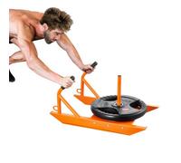 VEVOR Slitta da Traino per Allenamento con Pesi, Slitta per Allenamento di Forza e Velocità con Maniglia, Attrezzatura per Allenamento con Slitta in Acciaio, Adatto per Dischi da 25 e 42 mm, Arancione