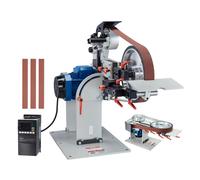 VEVOR Lucidatrice a Nastro a Velocità Variabile 1828 x 50 mm con VFD, Levigatrice per Lucidatura 1500 W con 3 Stampi Smerigliatura e 3 Nastri Abrasivi per Lavorazione Metalli, Produzione Coltelli