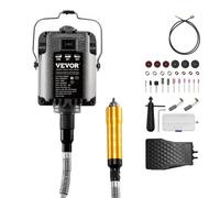 VEVOR Smerigliatrice ad Albero Flessibile, 1200 W 30000 giri/min, Utensile Rotante Elettrico ad Albero, Macchina per Smerigliatura Sospesa con 31 Accessori e Pedale per Intaglio, lucidatura, Foratura