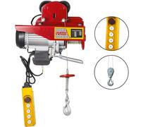 VEVOR Sollevamento Paranco Elettrico a Fune con Carrello 1000kg 220V, Paranco Elettrico Colore Rosso Altezza di Elevazione 3 m / 10 Piedi