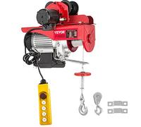 VEVOR Sollevamento Paranco Elettrico a Fune con Carrello 1000kg 220V, Paranco Elettrico Colore Rosso Altezza di Elevazione 3 m / 10 Piedi