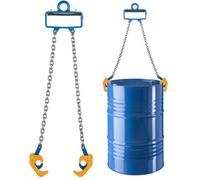 VEVOR Sollevatore a Catena per Fusti, Imbracatura a Catena per Sollevamento Fusti G80 con Gancio di Sicurezza, Capacità di 1 T, per Carrello Elevatore con Gru, Sollevatore in Acciaio al Carboni