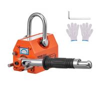 VEVOR Sollevatore Magnetico Permanente al Neodimio N42 Acciaio Portata Massima da 100kg Dimensioni Base 92x61x73 mm, Sollevatore a Magneti Permanenti Fattore di Sicurezza 2,5 Forza di Trazione 250 kg