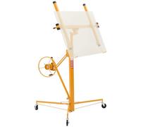 VEVOR Sollevatore per Cartongesso da 3,35 m, Portata 68 kg, con Braccio Telescopico Regolabile da 1,2 a 2,9 m, Ruote Bloccabili, Strumento di Sollevamento per Montaggio a Soffitto, Giallo