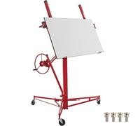VEVOR Sollevatore per Cartongesso Portato Fino a 68 kg, Alza Solleva Lastre Pannelli Cartongesso Pieghevole per Pareti e Soffitti, 120 cm - 335 cm di Altezza di Lavoro, con 3 Ruote Bloccabili