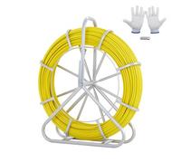 VEVOR Sonda Passacavi in Fibra di Vetro 7,9mm x 150m con Supporto in Metallo Estrattore a Nastro per Cavo Elettrico con 2 Teste di Trazione Strumento di Installazione del Cavo Elettrico in Fiberglass