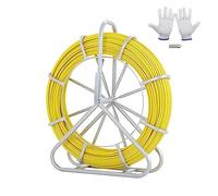 VEVOR Sonda Passacavi in Fibra di Vetro 7,9mm x 150m con Supporto in Metallo Estrattore a Nastro per Cavo Elettrico con 2 Teste di Trazione Strumento di Installazione del Cavo Elettrico in Fiberglass