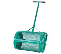 VEVOR Spandiconcime a Rullo per Torba, 67 x 41 cm con Maniglia di Spinta, 4 Altezze Regolabili, Rullo per Torba da Giardino in Acciaio Verniciato a Polvere, per Semi di Erba per Piantagione e Semina