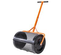 VEVOR Spandiconcime a Rullo, Spandiconcime per Torba 67 x 41 cm con Manico a T, Rullo per Torba da Giardino in Acciaio Verniciato Regolabile in 3 Altezze, per Semi di Erba per Piantare e Seminare