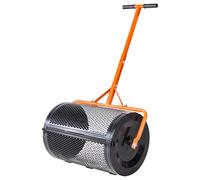 VEVOR Spandiconcime a Rullo, Spandiconcime per Torba 67 x 41 cm con Manico a T, Rullo per Torba da Giardino in Acciaio Verniciato Regolabile in 3 Altezze, per Semi di Erba per Piantare e Seminare