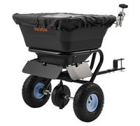 VEVOR Spandiconcime a Spinta Larghezza di Spandimento 3 m, con Pneumatici Fuoristrada da 254 mm, Controllo del Flusso Regolabile, Tramoggia con Capacità di 38,6 kg, per Prato per Fertilizzanti, Semi