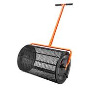 VEVOR Spargitore per Compost Larghezza 61 cm Spargitore per Torba Manico Regolabile in Altezza 62,5-67,5 cm con Cestino in Rete di Acciaio Chiusure Laterali per Sargere Letame Suolo Prato Giardino