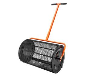 VEVOR Spargitore per Compost Larghezza 61 cm Spargitore per Torba Manico Regolabile in Altezza 62,5 - 67,5 cm con Cestino in Rete di Acciaio Chiusure Laterali per Sargere Letame Suolo Prato Giardino