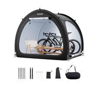 VEVOR Spaziosa Tenda per Riporre le Bici all'Aperto con Finestra Ventilata, Tenda Impermeabile a Forma di Ventaglio con Fibra di Vetro e Doppie Cerniere da 4 a 5 Bici, 1706 x 2133 x 1524 mm