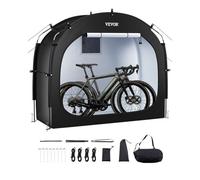 VEVOR Spaziosa Tenda per Riporre le Bici all'Aperto con Finestra Ventilata, Tenda Impermeabile Arco Superiore con Fibra di Vetro e Doppie Cerniere da 1a 2 Bici, 1950 x 810 x 1730 mm