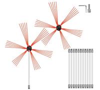 VEVOR Spazzacamino da 12M con 12 Canne in Nylon per Pulizia Camino Stufa Uso Domestico, Set Spazzole per Camino Stufa Kit Pulizia Camino Spazzola Camino Facile da Collegare con 12 Aste con 2 Testina