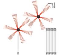 VEVOR Spazzacamino da 8M con 8 Canne in Nylon per Pulizia Camino Stufa Uso Domestico, Set Spazzole per Camino Stufa Kit Pulizia Camino Spazzola Camino Facile da Collegare con 8 Aste con 2 Testina