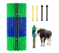 VEVOR Spazzola Grattatrice Bestiame 1 Pezzo per Capre, Spazzola a Rullo con 4 Viti, 430 x 190 mm, Colore Verde e Blu, per Alleviamento Prurito Massaggio e Toelettatura Cavalli Bovini Pecore Maiali