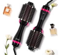 VEVOR Spazzola per Asciugacapelli Ionico, Styler Volumizzatore con Titanio Elettroplaccato, Rivestimento in Ceramica 75 mm, Canna Ovale, Spazzola per Styling ad Aria Calda 3 Temperature per Capelli