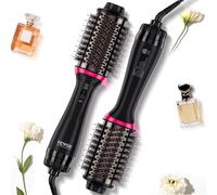 VEVOR Spazzola per Asciugacapelli Ionico, Styler Volumizzatore con Titanio Elettroplaccato, Rivestimento in Ceramica 65 mm, Canna Ovale, Spazzola per Styling ad Aria Calda 3 Temperature per Capelli