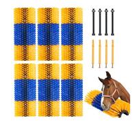 VEVOR Spazzola per Tiragraffi per Bestiame da 6 Pezzi, 51 x 19 cm Spazzola per Cavalli con 12 Viti, Tiragraffi per mucche, per Alleviare Prurito alla Schiena, Mantenere Pulizia, per Cavalli, Maiali