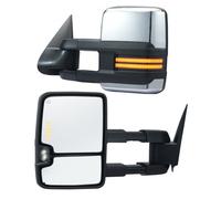 VEVOR Specchietti da Traino, Coppia Sinistra e Destra, per Chevrolet Silverado (2003-2007)/GMC/Cadillac, Riscaldato Elettrico Sbrinamentocon, Luce Segnalazione, Controllo Manuale Pieghevole, Argento