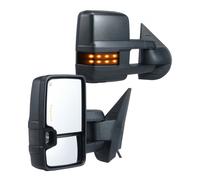 VEVOR Specchietti da Traino, Coppia Sinistro Destro, Specchietti di Assistenza per Rimorchi, Chevrolet Silverado (2007-2014)/GMC/Cadillac, con Luce di Guida a LED, Pieghevoli Telescopici Manuali, Neri