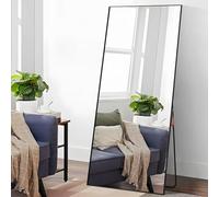 VEVOR Specchio a Figura Intera 1800 x 785 mm Specchio Extra Grande da Terra, Rettangolare, da Appendere o Appoggiare, con Telaio in Lega di Alluminio, Specchio da Toeletta per Camera da Letto, Nero