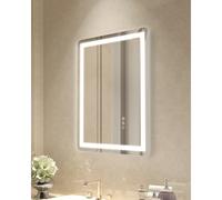 VEVOR Specchio da Bagno a LED da Parete Antiappannamento 50 x 70 cm 3 Colori
