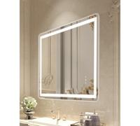 VEVOR Specchio da Bagno a LED 70 x 100 cm Montaggio a Parete con Illuminazione Frontale e Retroilluminata, Specchio Antiappannamento con Memoria con Luci, Specchio Dimmerabile Temperatura 3 Colori