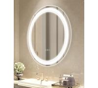 VEVOR Specchio Rotondo da Bagno a LED 60 cm, Montaggio a Parete con Illuminazione Frontale e Retroilluminata, Specchio Antiappannamento con Memoria Luci, Specchio Dimmerabile con Temperatura 3 Colori