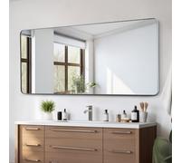 VEVOR Specchio da Trucco da Parete, Specchio 1828 x 813 mm con Cornice in Lega di Alluminio e Pellicola Antideflagrante, Specchio Antigraffio con Staffa a Forma di Z, Adatto per Bagno Soggiorno