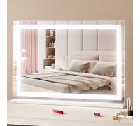 VEVOR Specchio per Trucco con Lampadine LED Porta USB Specchio per Trucco 3 Modalità di Illuminazione a Colori con Specchio Ingranditore 5X Rimovibile Controllo a Tocco Rotazione a 360° 797x547mm