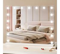 VEVOR Specchio per Trucco con USB Tipo C Lampadine LED Dimmerabile 3 Modalità di Illuminazione a Colori Specchio Ingranditore 5X Rimovibile Specchio Controllo a Tocco Rotazione a 360°, 797x597mm