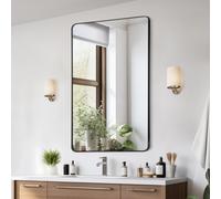 VEVOR Specchio per Trucco da Parete, Spessore 3,81 mm Specchio con Cornice 1397 x 762 mm in Lega di Alluminio e Pellicola Antideflagrante, Specchio Antigraffio con Staffa a Forma di Z, per Soggiorno
