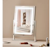 VEVOR Specchio per Trucco Illuminato con Lampadine LED Specchio per Trucco 3 Modalità di Illuminazione a Colori con Specchio Ingranditore 5X Rimovibile Controllo a Tocco Rotazione a 360°, 406x296mm