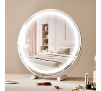VEVOR Specchio Trucco Rotondo Illuminato con Lampadine LED Specchio per Trucco 3 Modalità di Illuminazione a Colori con Specchio Ingranditore 5X Controllo a Tocco Rotazione a 360°, Specchio 513mm