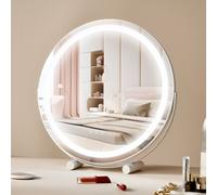 VEVOR Specchio Trucco Rotondo Illuminato con Lampadine LED Specchio per Trucco 3 Modalità di Illuminazione a Colori con Specchio Ingranditore 5X Controllo a Tocco Rotazione a 360°, Specchio 513mm