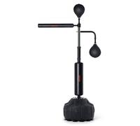 VEVOR Speed Trainer da boxe, Sacco da boxe con supporto, Sacco da boxe reflex per adolescenti e adulti, Set di sacco da boxe regolabile in altezza con guanti, Sacco da boxe per allenamento nero
