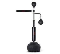 VEVOR Speed Trainer da boxe, Sacco da boxe con supporto, Sacco da boxe reflex per adolescenti e adulti, Set di sacco da boxe regolabile in altezza con guanti, Sacco da boxe per allenamento nero