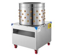 VEVOR Spiumatrice per Rimozione Piume di Pollo Tamburo da 500 mm 2 CV, con 106 Dita Morbide e Ruote di Trasporto, in Acciaio Inossidabile Capienza max. di 4 Pulcini