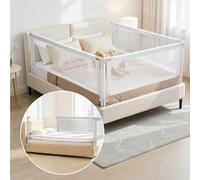 VEVOR Sponda 3 Lati per Letto per Bambini Lunghezza 2 m, Barriera per Lettino per Neonati con Tubo di Ferro Rinforzato, Tessuto Oxford, Altezza Regolabile, per Materassi di Spessore 5-27 cm