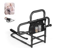 VEVOR Sponda di Sicurezza per Letto per Anziani Pieghevole Portata 136 kg, Lunghezza Regolabile, Struttura in Acciaio ad Alta Resistenza, Tasca Portaoggetti, per Letti King Size, Queen Size e Singoli