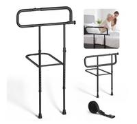 VEVOR Sponda di Sicurezza per Letto Pieghevole Lunghezza Altezza Regolabili, con Gambe di Supporto a Pavimento, Struttura in Acciaio ad Alta Resistenza, Portata 136 kg per Letti King Size e Queen Size