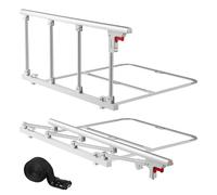 VEVOR Sponda Letto Pieghevole per Anziani, Sponda di Supporto per il Letto da 97 cm in Metallo con Cinghia di Fissaggio, Bastone da Comodino con Tubo Regolabile in Altezza, King, Queen