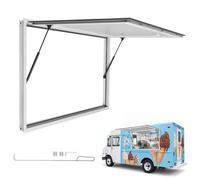 VEVOR Sportello di Servizio per Concessione 122 x 91,5 cm con Tendalino | Telaio in Lega di Alluminio, Finestra Apertura fino a 85 Gradi, Resistente alla Pioggia, per Food Truck, Punto di Vendita