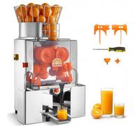 VEVOR Spremiagrumi Automatico Succo Arance 120W Spremitura max 20 Arance, Spremiagrumi Elettrico Acciaio Inox 480x510x890 mm Estrattore di Limoni Agrumi Melograni Doppio Secchio, Raccolta di Bucce