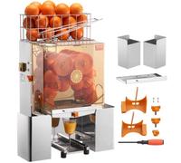 VEVOR Spremiagrumi Elettrico Commerciale 120 W, Estrattore di Succo Alimentazione Automatica con Filtro Estraibile e Secchio Raccolta Buccia per Pompelmo Arancia da Ristorante Caffetteria Bar Feste